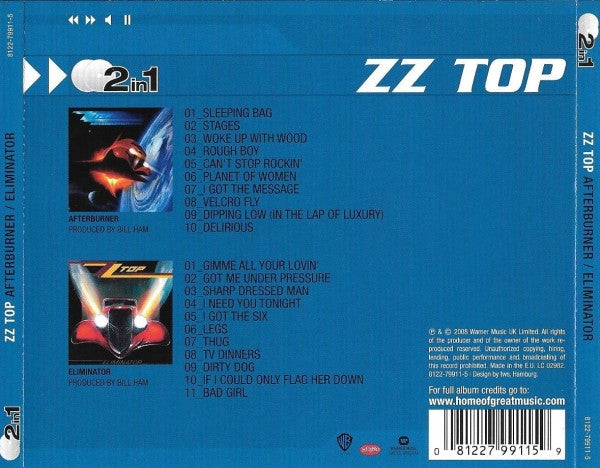 ZZ Top : Afterburner / Eliminator (CD, Album, RE + CD, Album, RE + Comp)