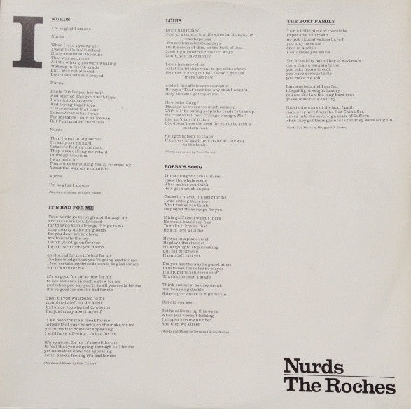 The Roches : Nurds (LP, Album)