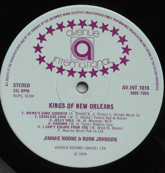 Jimmie Noone & Bunk Johnson : Kings Of New Orleans (LP)