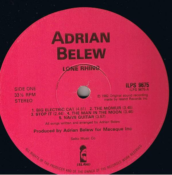 Adrian Belew : Lone Rhino (LP, Album)