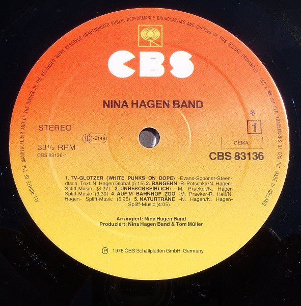 Nina Hagen Band : Nina Hagen Band (LP, Album)