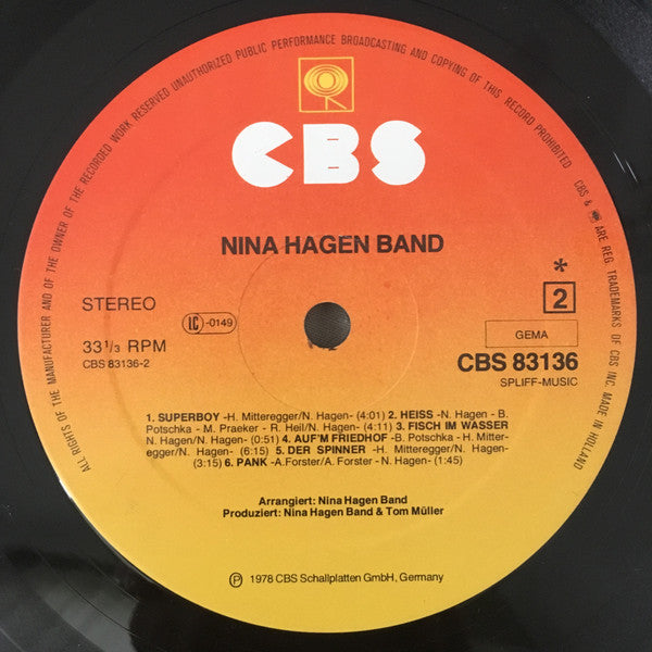 Nina Hagen Band : Nina Hagen Band (LP, Album)