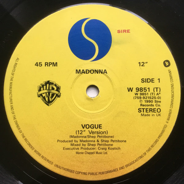 Madonna : Vogue (12", Single, Adr)