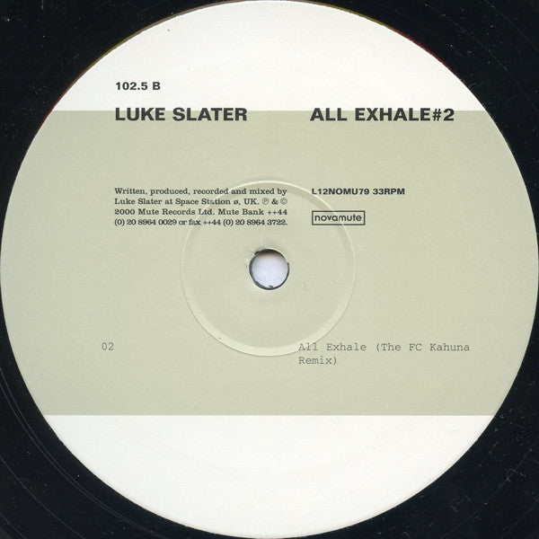 Luke Slater : All Exhale #2 (12")