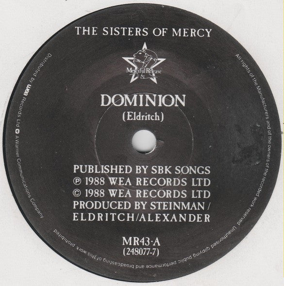 The Sisters Of Mercy : Dominion (7", Single, Pap)