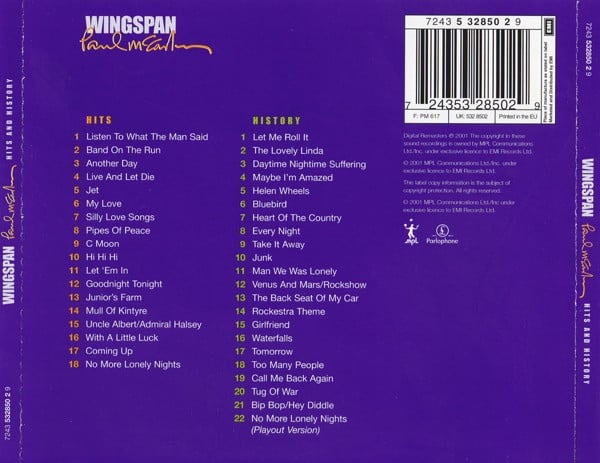 Paul McCartney : Wingspan (Hits And History) (2xCD, Comp, RM)