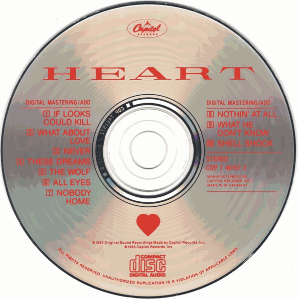 Heart : Heart (CD, Album, Son)