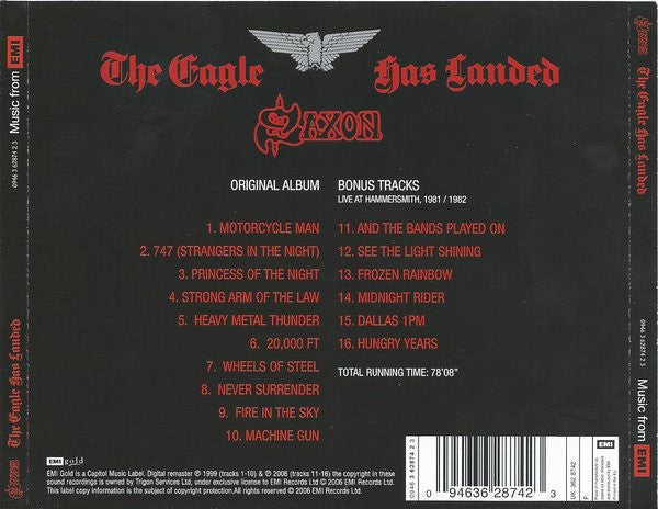 Saxon : The Eagle Has Landed (Live) (CD, Album, RE, RM)