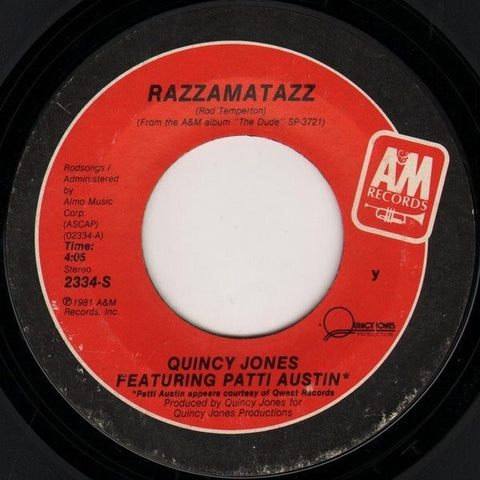 Quincy Jones : Razzamatazz (7", Styrene, Ter)