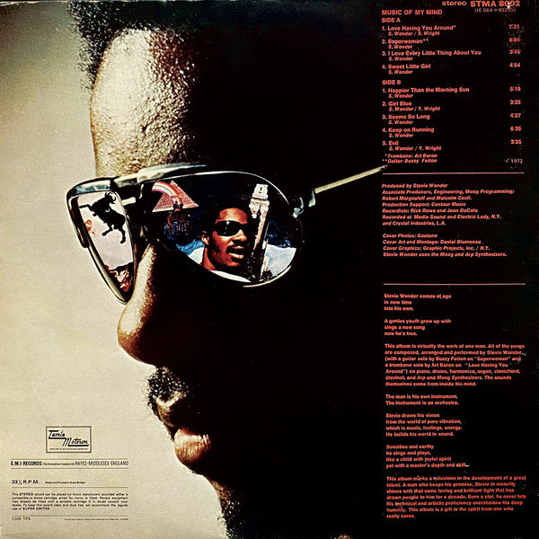 Stevie Wonder : Music Of My Mind (LP, Album, Gat)