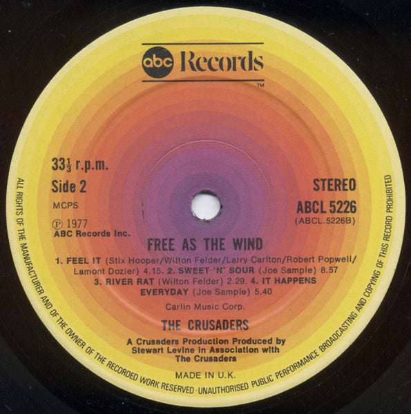 The Crusaders : Free As The Wind (LP, Album)