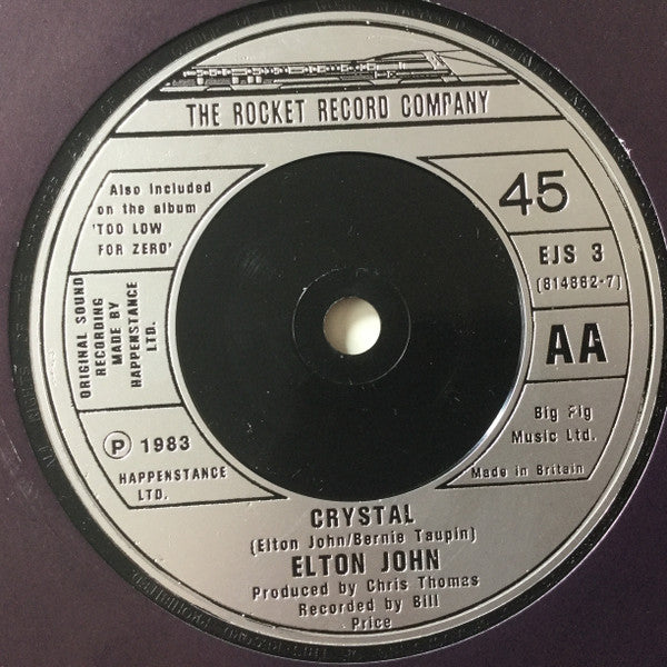 Elton John : Cold As Christmas (In The Middle Of The Year) / Crystal (2x7", Single)