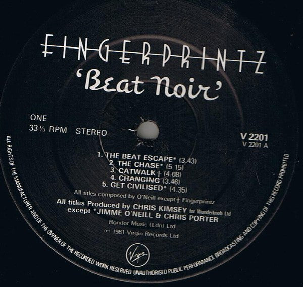 Fingerprintz (2) : Beat Noir (LP, Album, Tow)