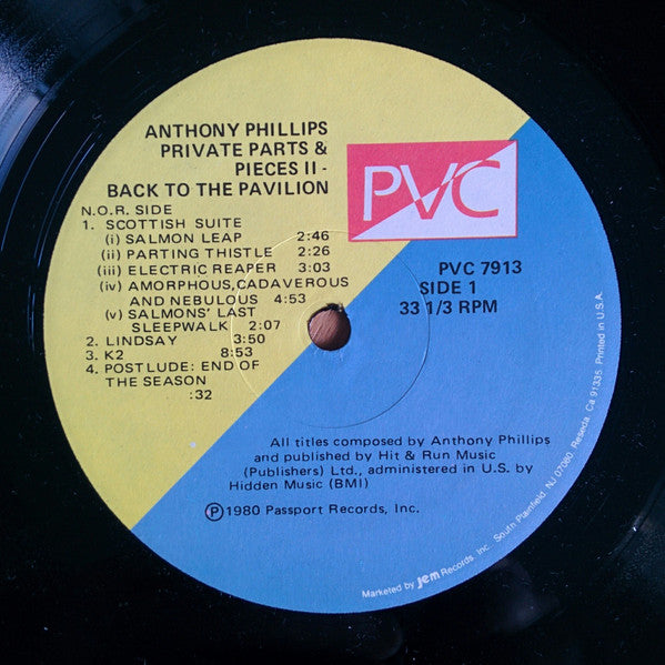 Anthony Phillips : Private Parts & Pieces II: Back To The Pavilion (LP, Album, RP)