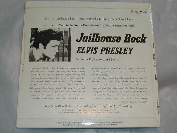 Elvis Presley : Jailhouse Rock (7", EP, RE, RM)