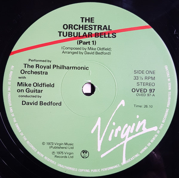 The Royal Philharmonic Orchestra* With Mike Oldfield Conducted By David Bedford : The Orchestral Tubular Bells (LP, Album, RE)