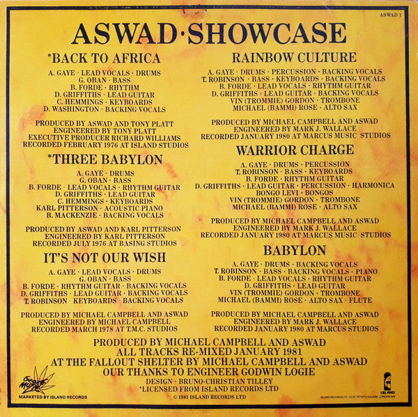 Aswad : Showcase (LP, Comp, Tex)