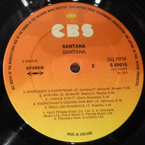 Santana : Santana (LP, Album, RE, 'Su)