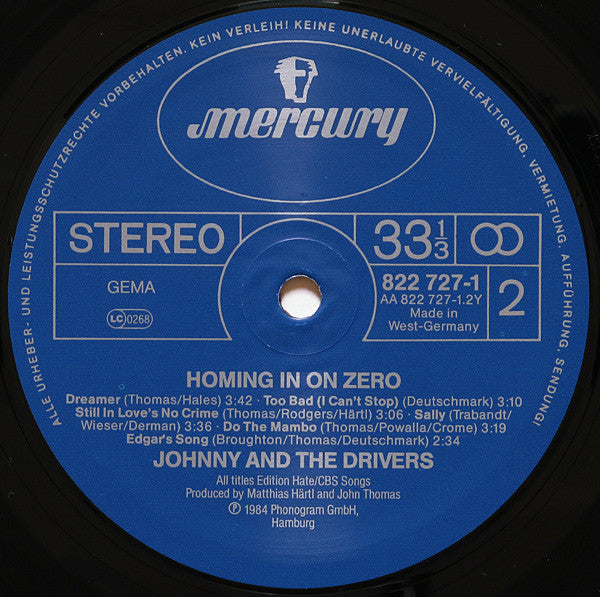 Johnny And The Drivers : Homing In On Zero (LP, Album)