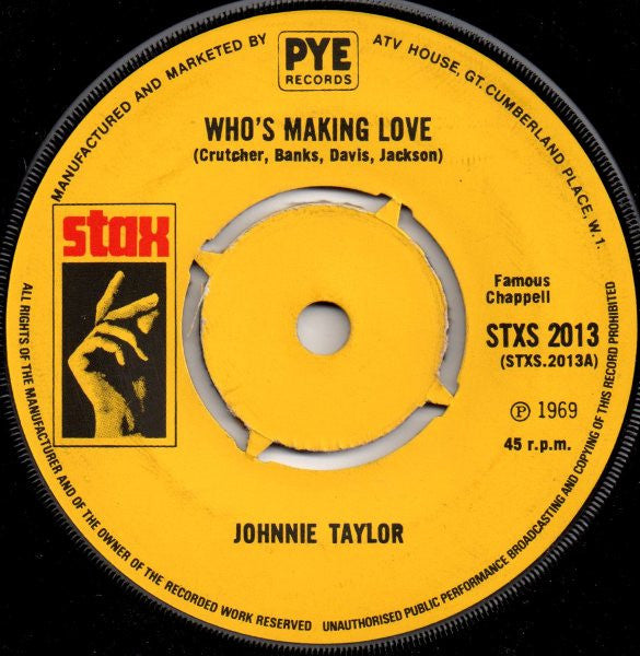 Johnnie Taylor : Who's Making Love (7", Single, Fou)