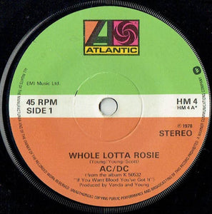 AC/DC : Whole Lotta Rosie (7", Single, RE)