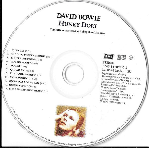 David Bowie : Hunky Dory (CD, Album, Enh, RE, RM)