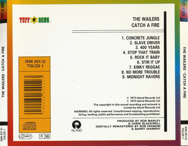 Bob Marley And The Wailers* : Catch A Fire (CD, Album, RE, RM, RP)