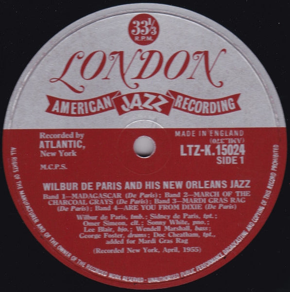 Wilbur De Paris And His New New Orleans Jazz : Wilbur De Paris And His New New Orleans Jazz (LP, Album, Mono)