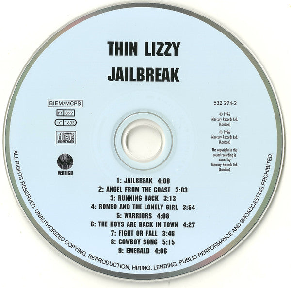 Thin Lizzy : Jailbreak (CD, Album, RE, RM)