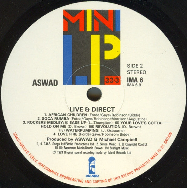 Aswad : Live And Direct (LP, Album)