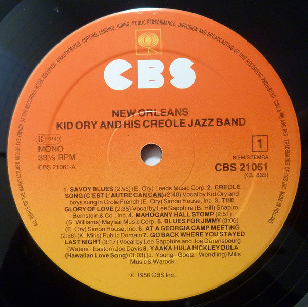 Kid Ory And His Creole Jazz Band : New Orleans (LP, Comp, Mono)