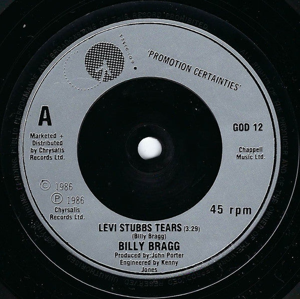 Billy Bragg : Levi Stubbs' Tears (7", Single)