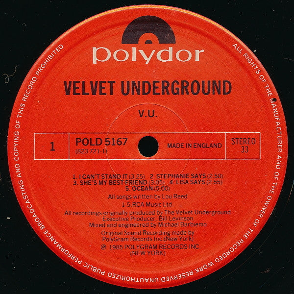 The Velvet Underground : VU (LP, Album)