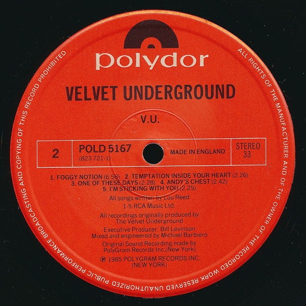 The Velvet Underground : VU (LP, Album)