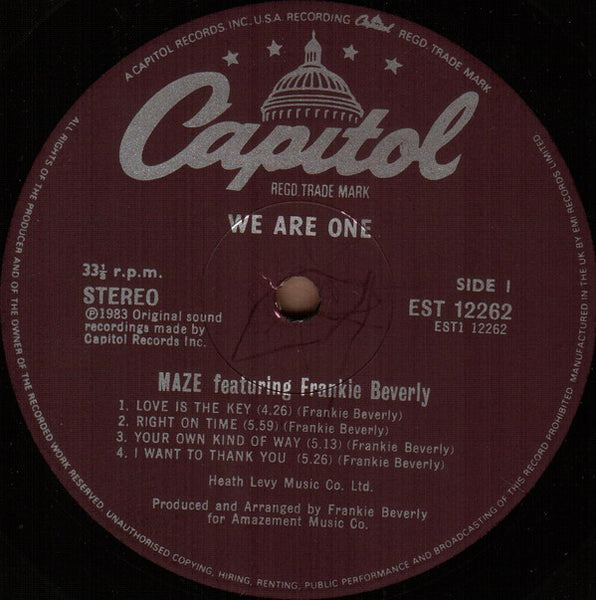 Maze Featuring Frankie Beverly : We Are One (LP, Album)