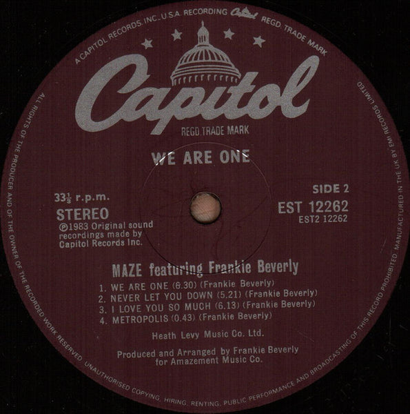 Maze Featuring Frankie Beverly : We Are One (LP, Album)