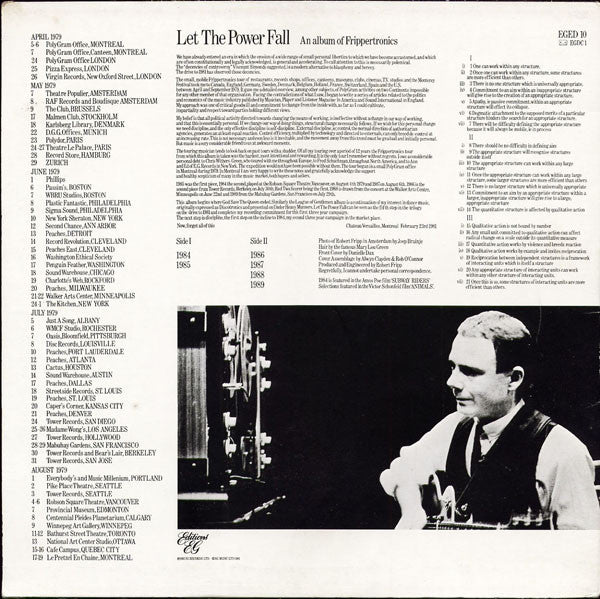 Robert Fripp : Let The Power Fall (LP, Album, PRS)