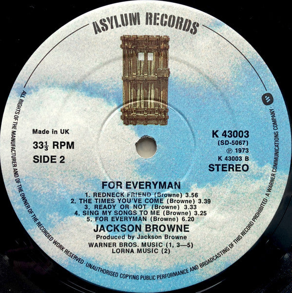 Jackson Browne : For Everyman (LP, Album, RE)