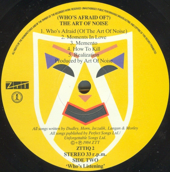 The Art Of Noise : Who's Afraid Of The Art Of Noise (LP, Album)