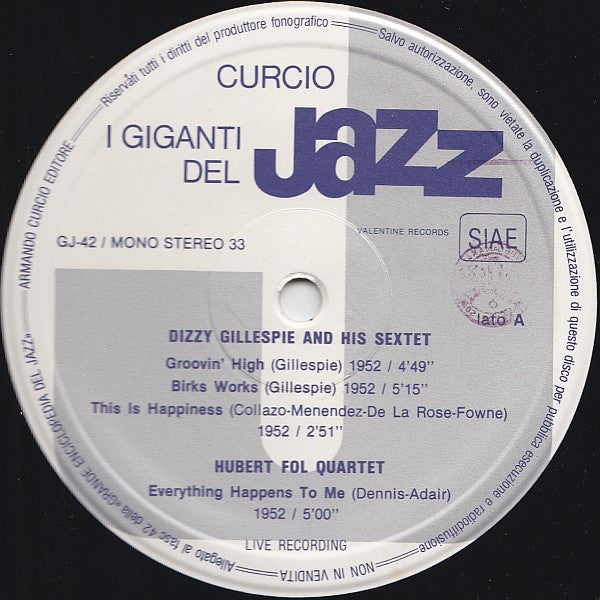 Dizzy Gillespie, Gerry Mulligan : I Giganti Del Jazz Vol. 42 (LP, Comp)