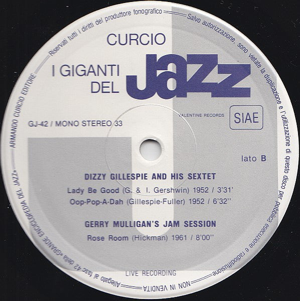 Dizzy Gillespie, Gerry Mulligan : I Giganti Del Jazz Vol. 42 (LP, Comp)