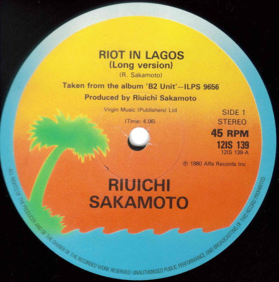 Riuichi Sakamoto* : Riot In Lagos (12")