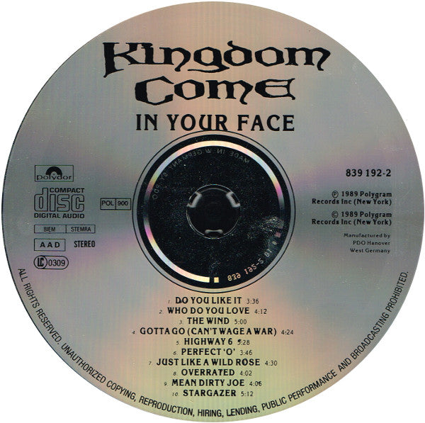 Kingdom Come (2) : In Your Face (CD, Album)