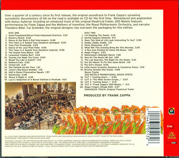 Frank Zappa : 200 Motels (2xCD, Album, Dlx, Enh, RE, RM)