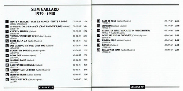 Slim Gaillard : 1939-1940 (CD, Comp)