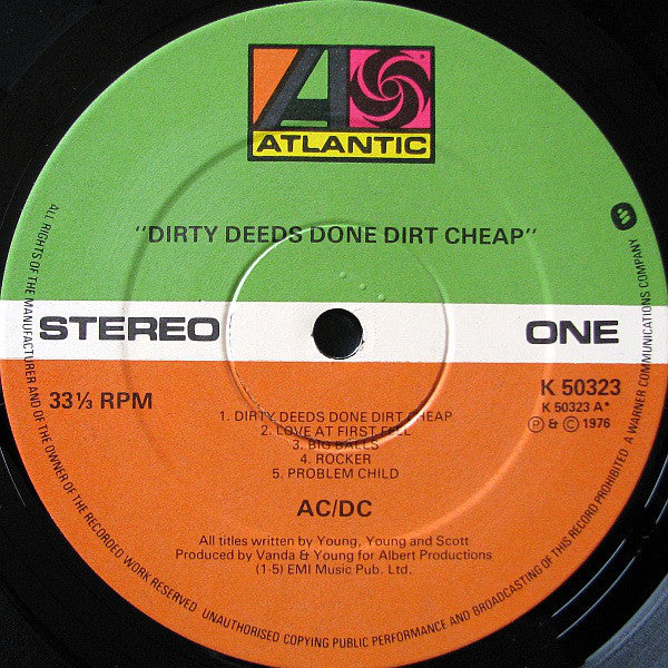 AC/DC : Dirty Deeds Done Dirt Cheap (LP, Album)