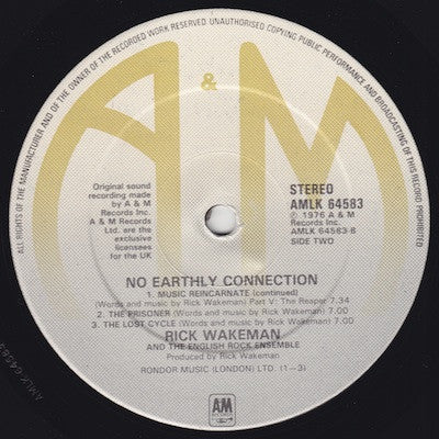 Rick Wakeman And The English Rock Ensemble : No Earthly Connection (LP, Album)