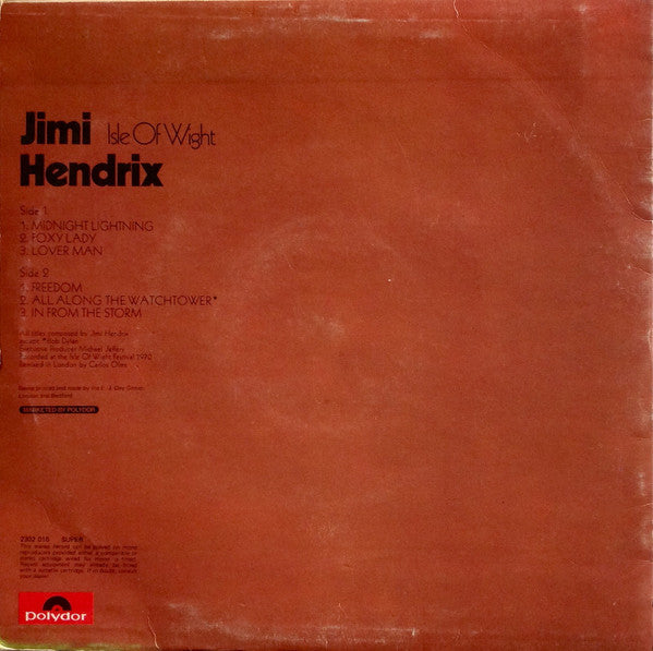 Jimi Hendrix : Isle Of Wight (LP, Album)