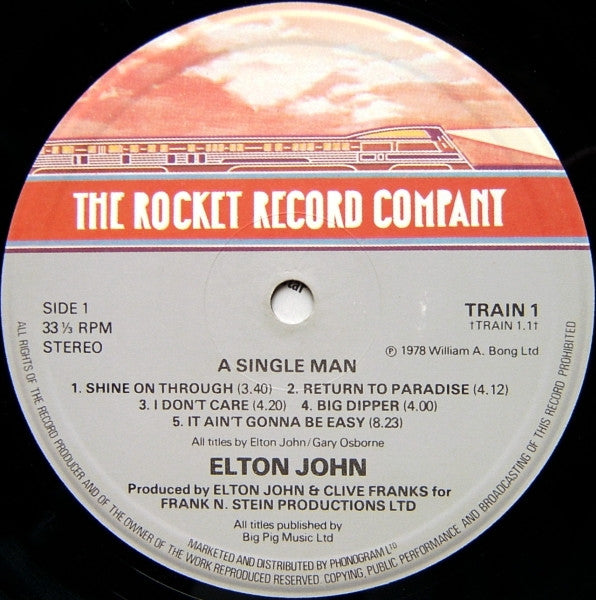 Elton John : A Single Man (LP, Album, Gat)