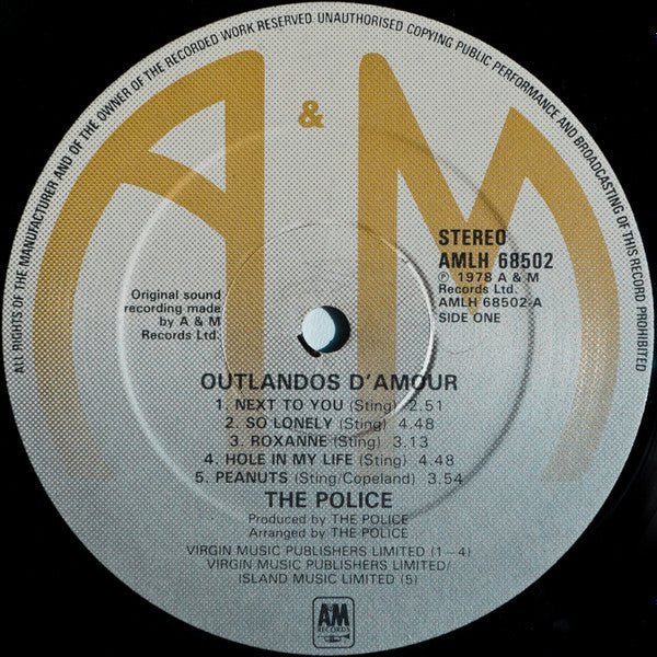 The Police : Outlandos D'Amour (LP, Album)